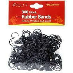 Kim & C Rubber Bands - 300 Pcs - Black -wigs