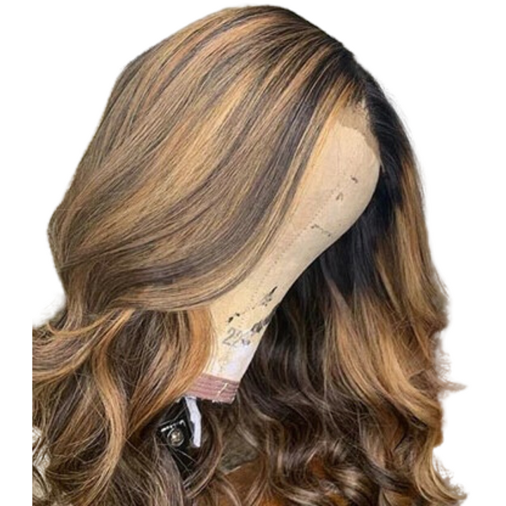 100% Human Hair Wig Body Wave Highlight Human Hair 26"- DATIVA