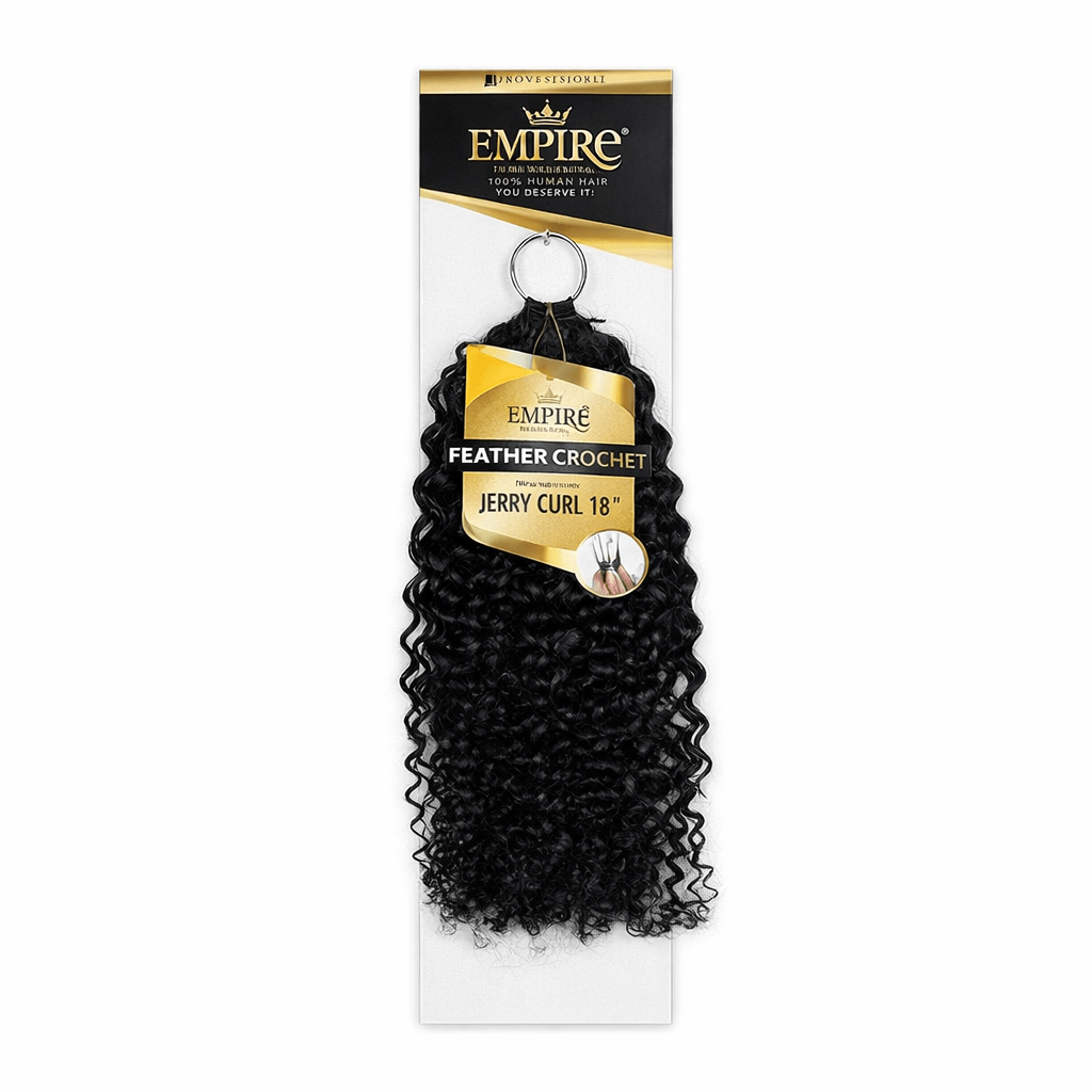 Sensationnel Empire 100% Human Hair Feather Crochet Braids - Jerry Curl 18” - Braids and Wigs