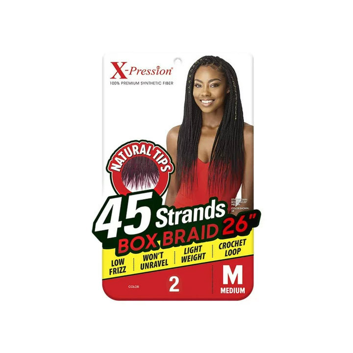 OUTRE X-Pression Twist - MEDIUM BOX BRAID NATURAL TIP 45 STRANDS 26"