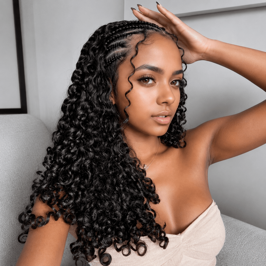 100% Human Hair Miracle Knots Crochet Braids 16” Burmese Curls Hair Extensions
