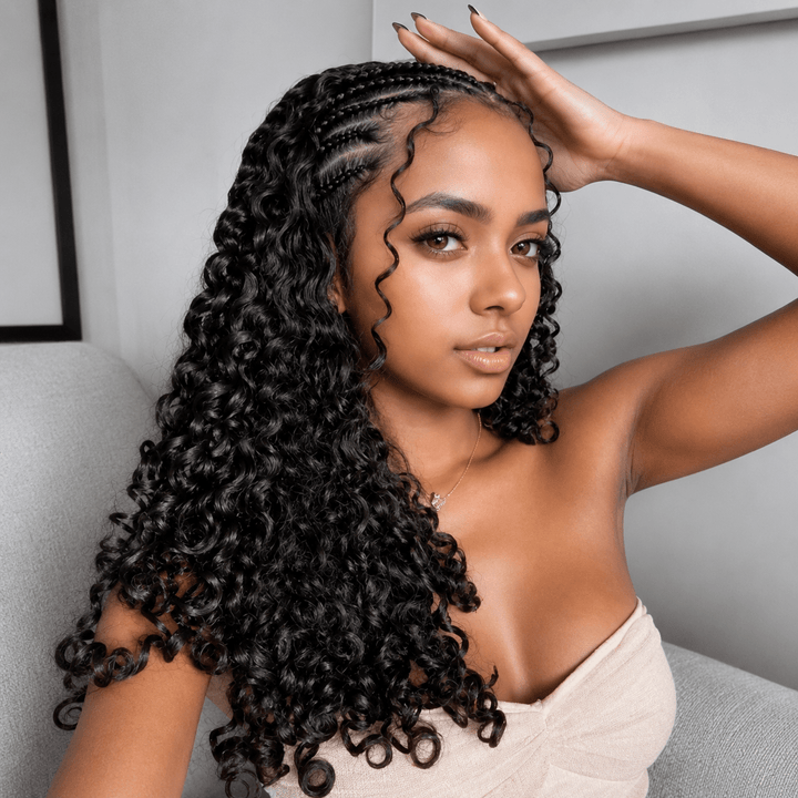 100% Human Hair Miracle Knots Crochet Braids 16” Burmese Curls Hair Extensions