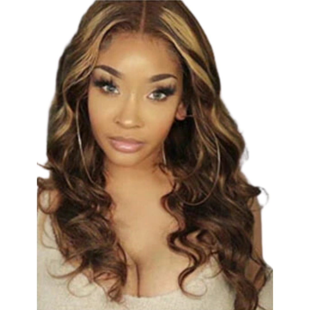 100% Human Hair Wig Body Wave Highlight Human Hair 26"- DATIVA