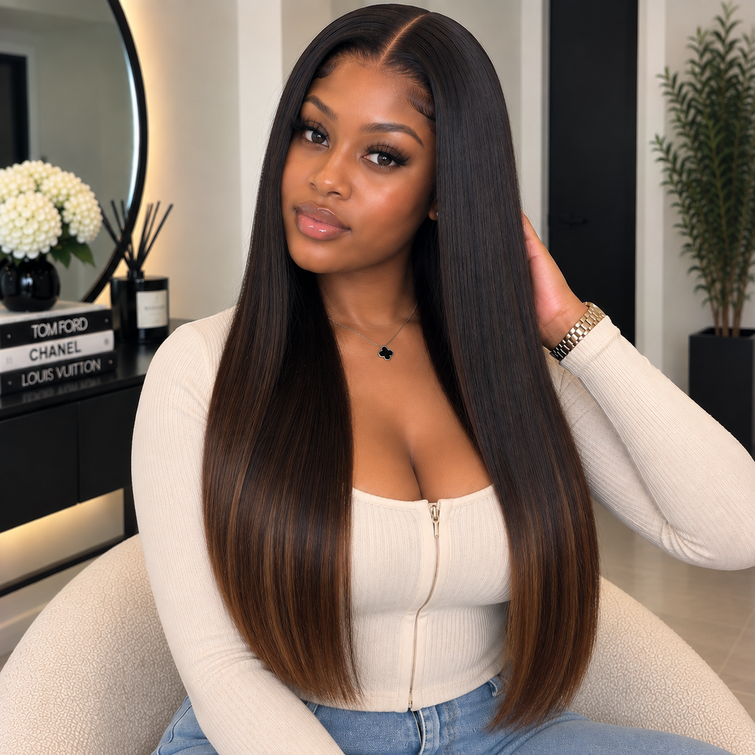 Luxury 2X6 Human Hair Wig Raw Hair 22" – Bone Straight