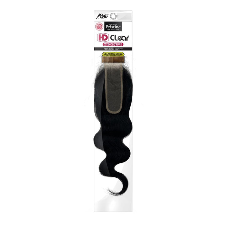 Mane Concept Remy Human Hair Weave Pristine HD Clear 2X6 Lace - Pmc26110 Body Wave Closure 10" - 14" - Braids and Wigs