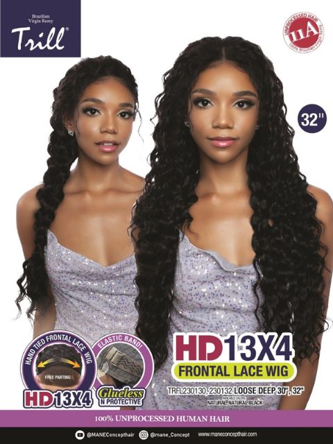 Mane Concept 100% Human Hair Trill 13x4 HD Lace Wig - LOOSE DEEP 30"