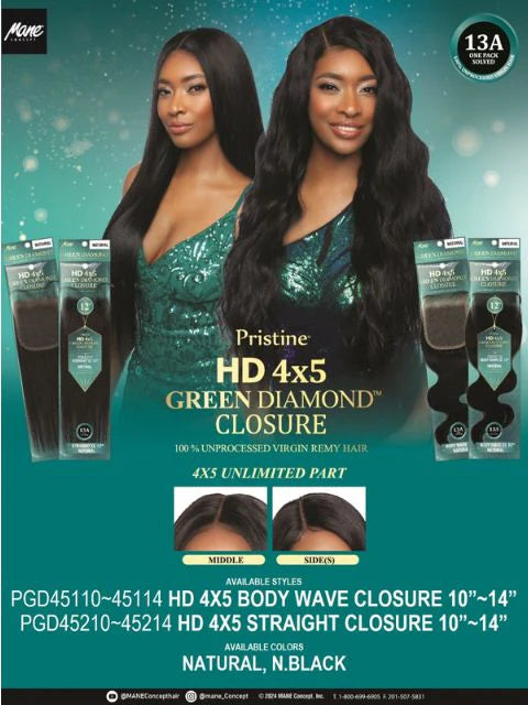 Mane Concept Pristine 13A Green Diamond Body Wave 14″/16″/18″