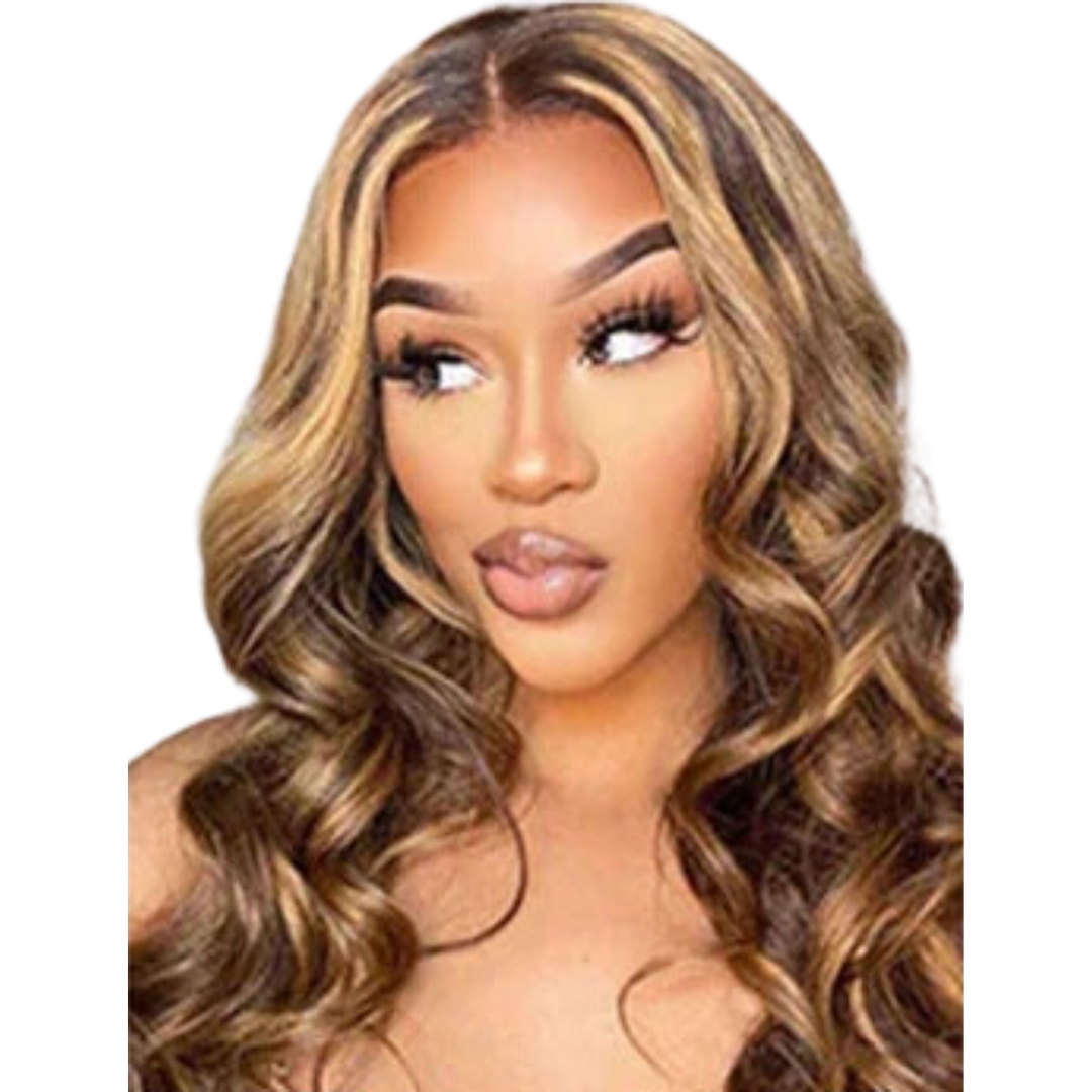 100% Human Hair Wig Body Wave Highlight Human Hair 26"- DATIVA