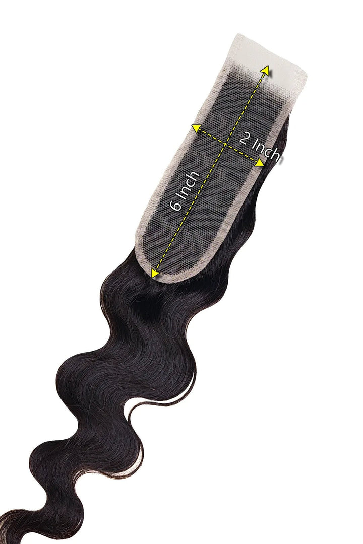 2X6 HD Lace Closure – 16”, 100% Virgin Human Hair – Natural Black - Braids and Wigs