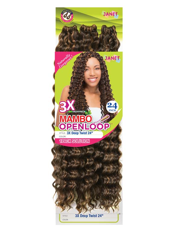 3X DEEP TWIST MAMBO OPEN LOOP BRAID 24″ JANET COLLECTION