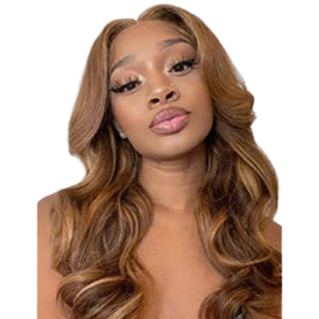 100% Human Hair Wig Body Wave Highlight Human Hair 26"- DATIVA