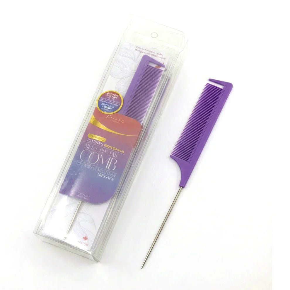 Kim & C Braiding Metal Pintail Carbon Comb - Braids and Wigs