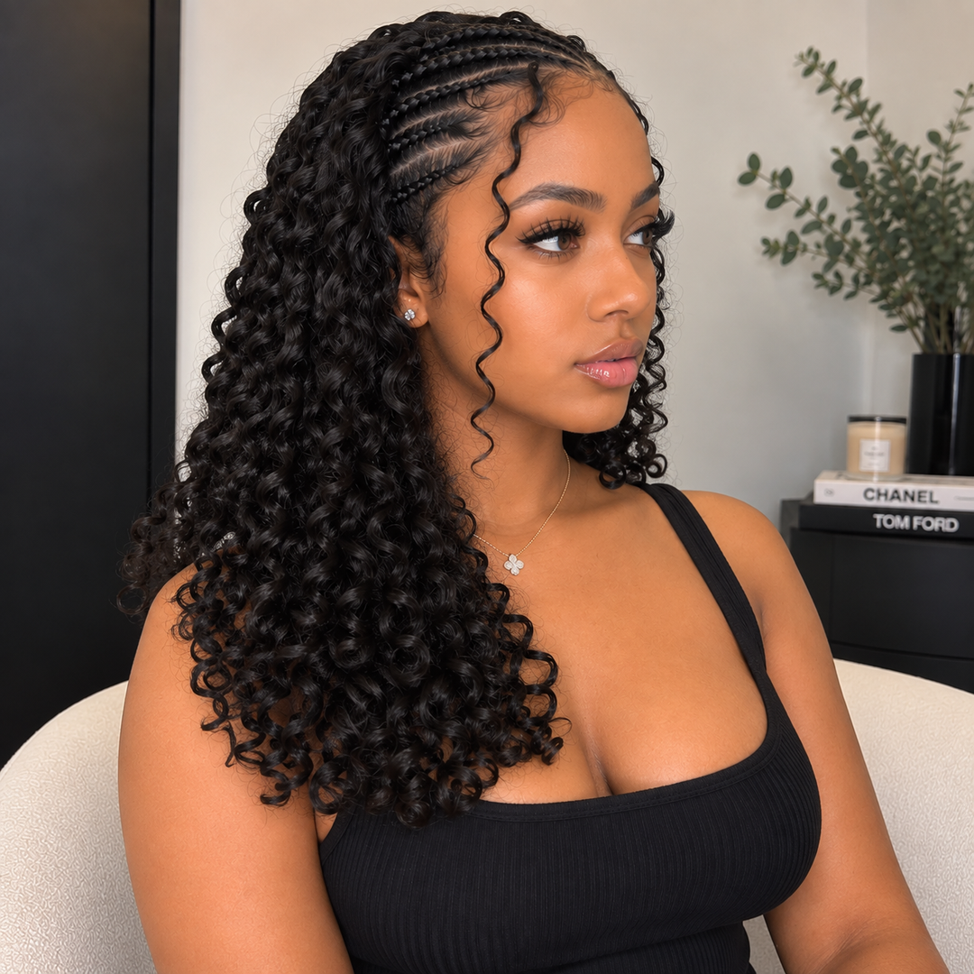 100% Human Hair Miracle Knots Crochet Braids 16” Burmese Curls Hair Extensions