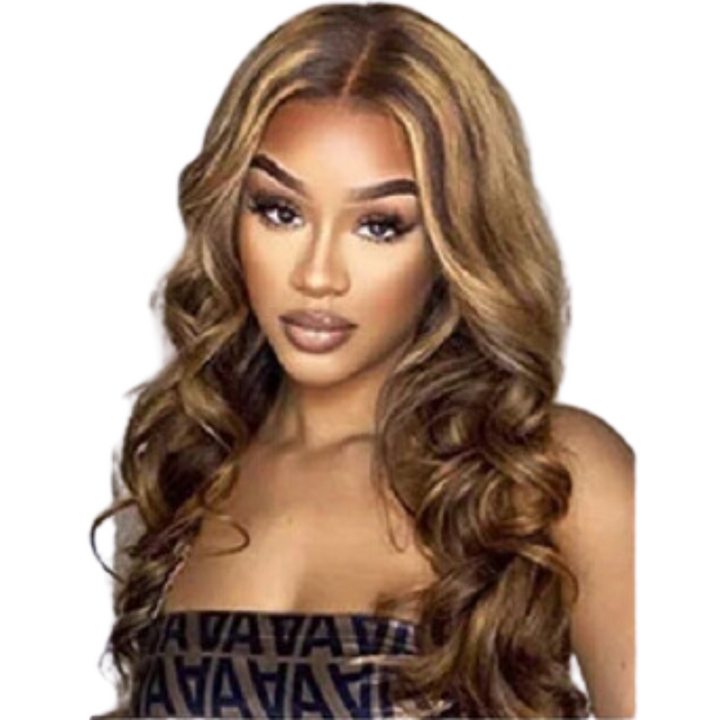 100% Human Hair Wig Body Wave Highlight Human Hair 26"- DATIVA