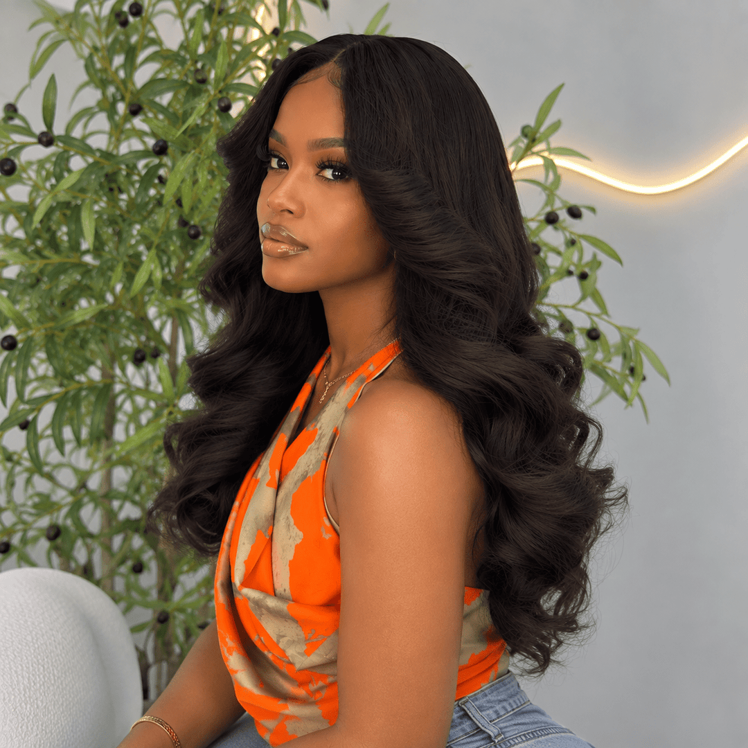 Luxury Human Hair Wig Raw 5x5 22" - Bouncy Curly - Braids and Wigs
