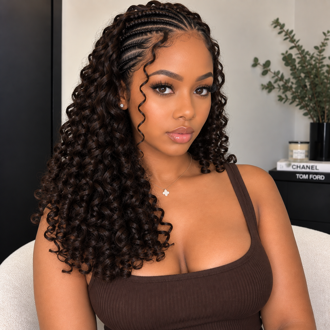 100% Human Hair Miracle Knots Crochet Braids 16” Burmese Curls Hair Extensions