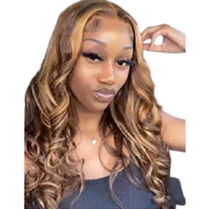 100% Human Hair Wig Body Wave Highlight Human Hair 26"- DATIVA