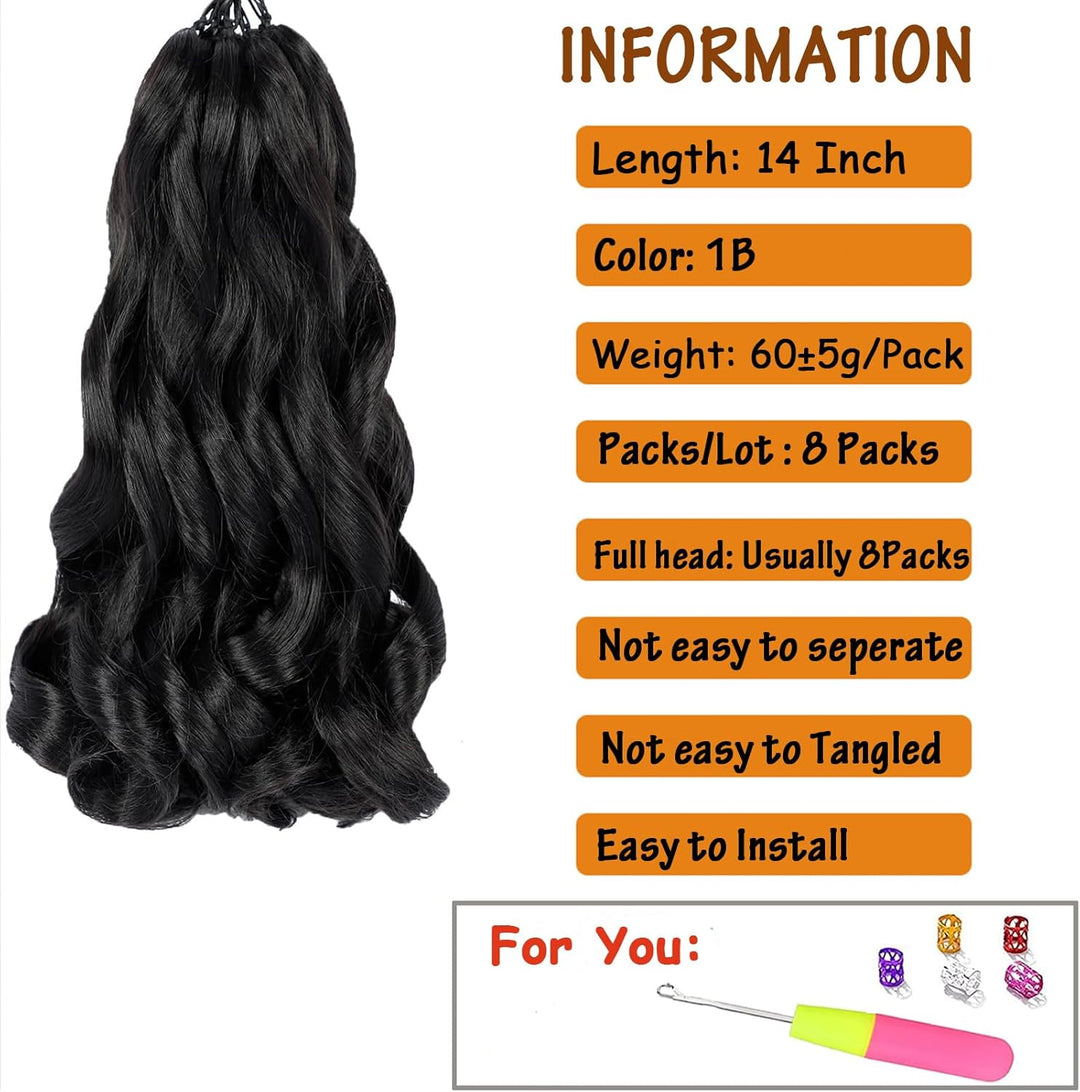 French Curl Braiding Hair 14 Inch