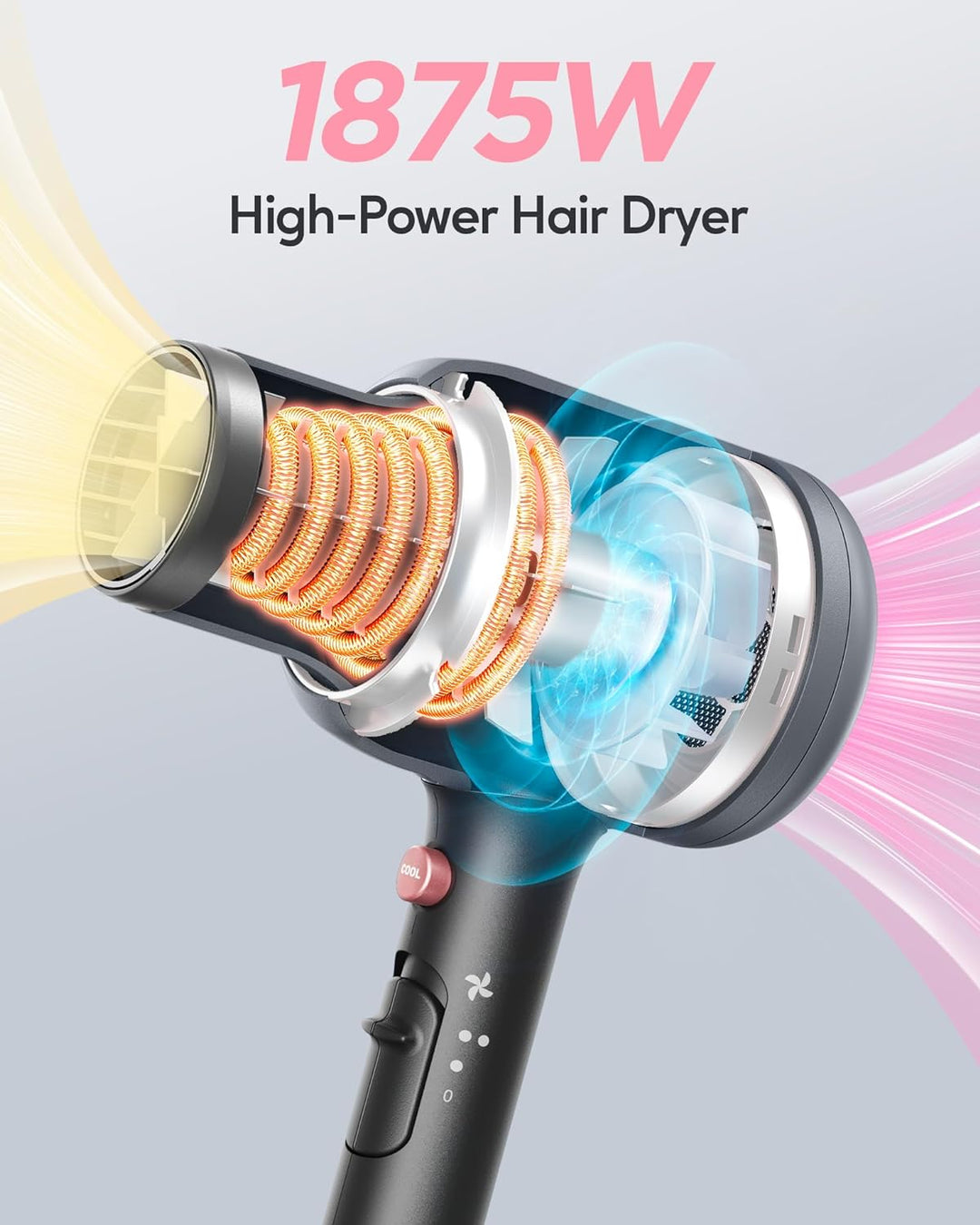 Wavytalk Hair Blow Dryer with Diffuser and Concentrator