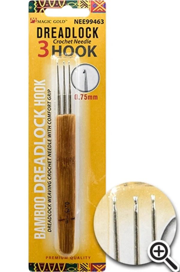 Magic Gold Dread Lock Crochet Needle 3 Hook - Braids and Wigs