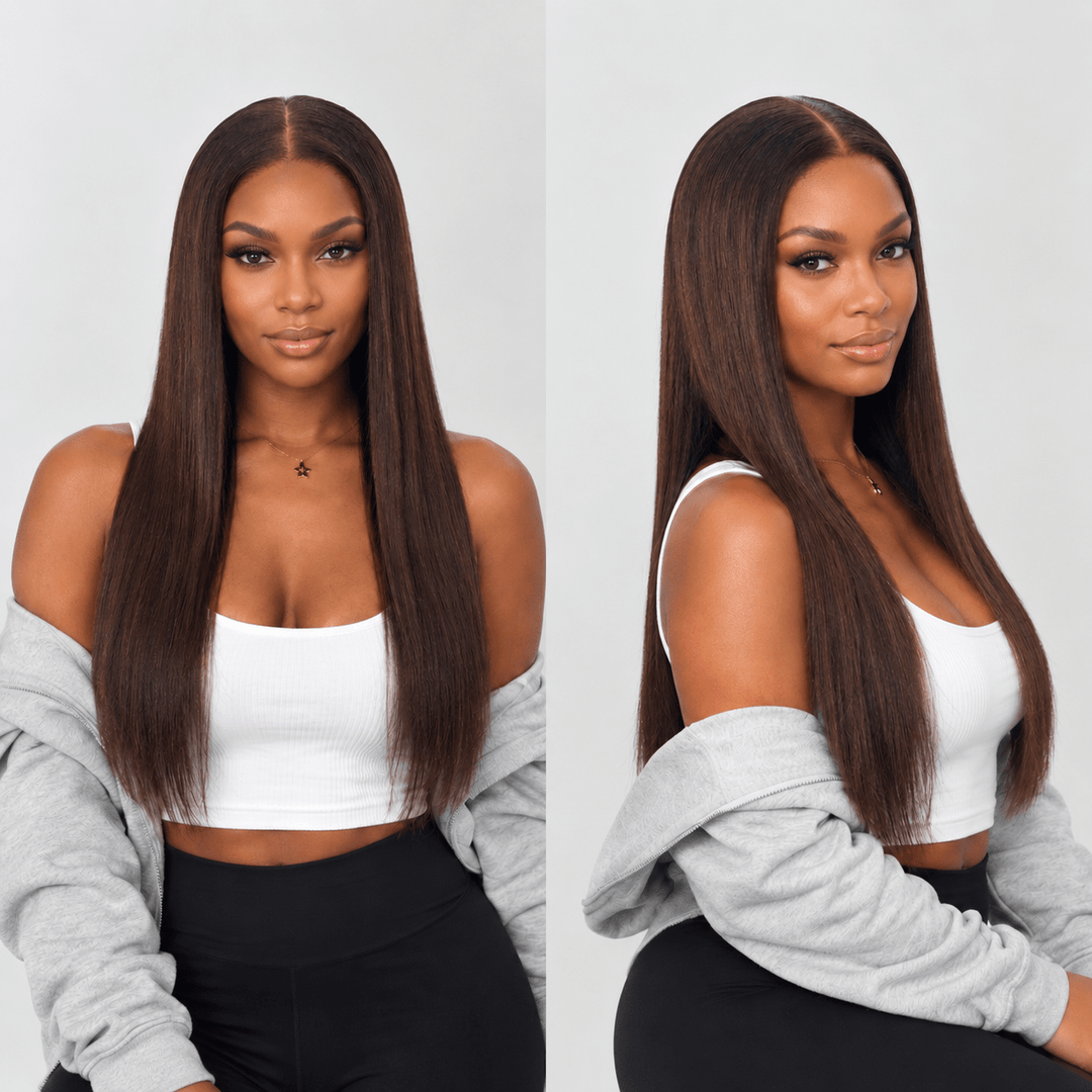 Luxury 2X6 Human Hair Wig Raw Hair 18" Straight - Braids and Wigs