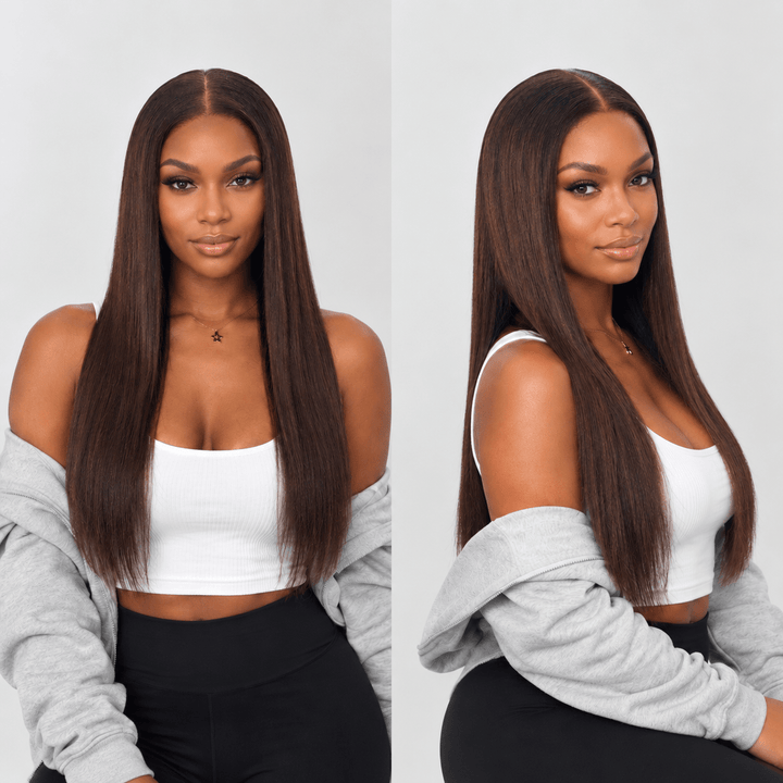 Luxury 2X6 Human Hair Wig Raw Hair 18" Straight - Braids and Wigs