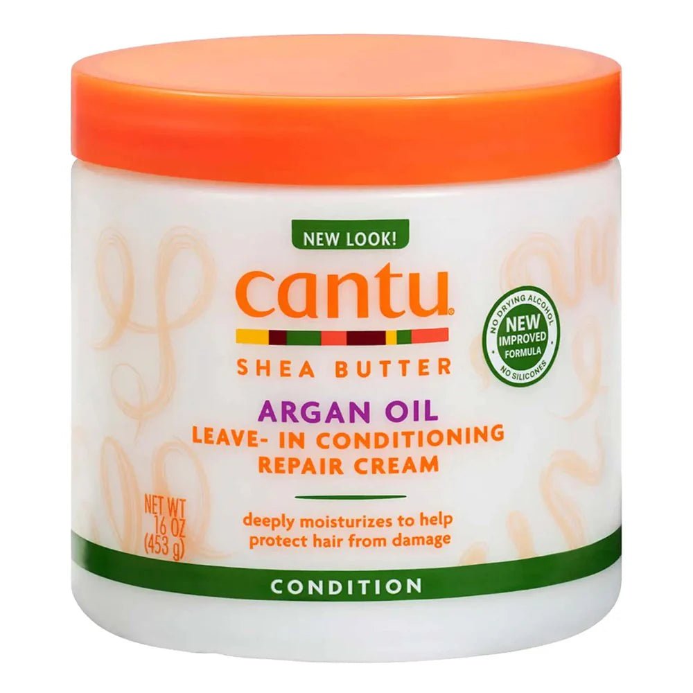 Cantu Shea Butter Argan Oil Leave In Conditioning Repair Cream (16oz) - Braids and Wigs