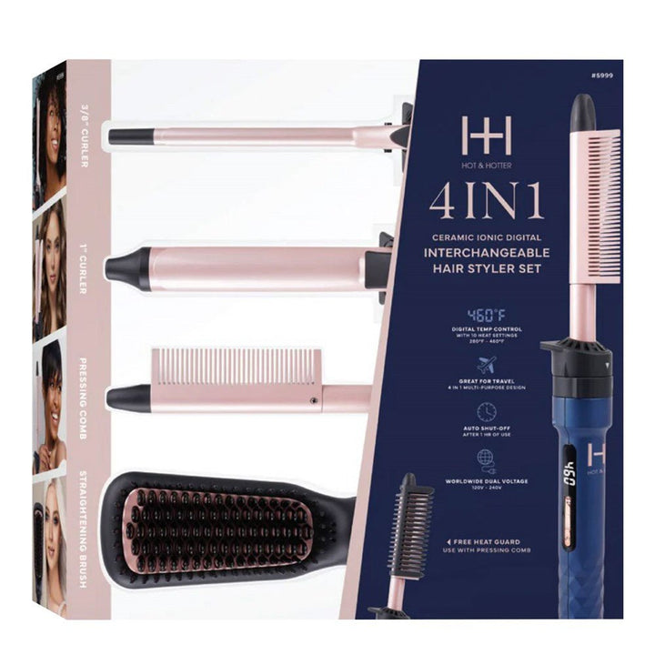 Annie Hot & Hotter 4 In 1 Ceramic Ionic Digital Interchangeable Hair Styler - Braids and Wigs
