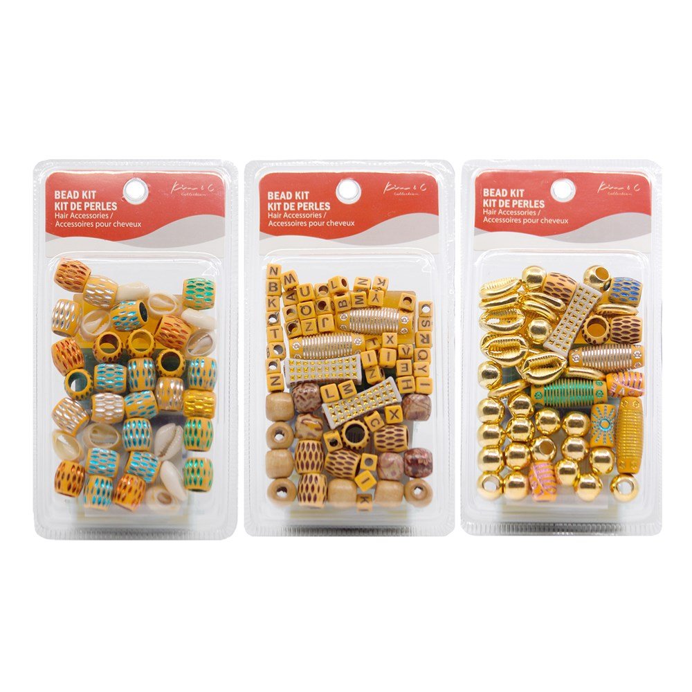 Kim & C Wooden Hair Beads - Braids and Wigs