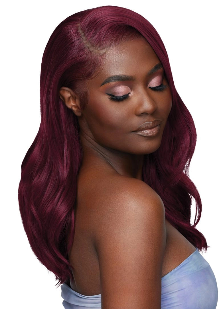 Outre Airtied Glueless Human Hair Blend 13x6 HD Lace Front Wig LOOSE BODY WAVE 18" - 100% Fully Hand-Tied