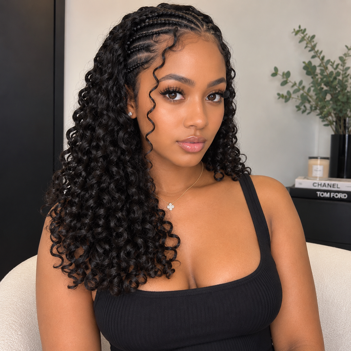 100% Human Hair Miracle Knots Crochet Braids 16” Burmese Curls Hair Extensions