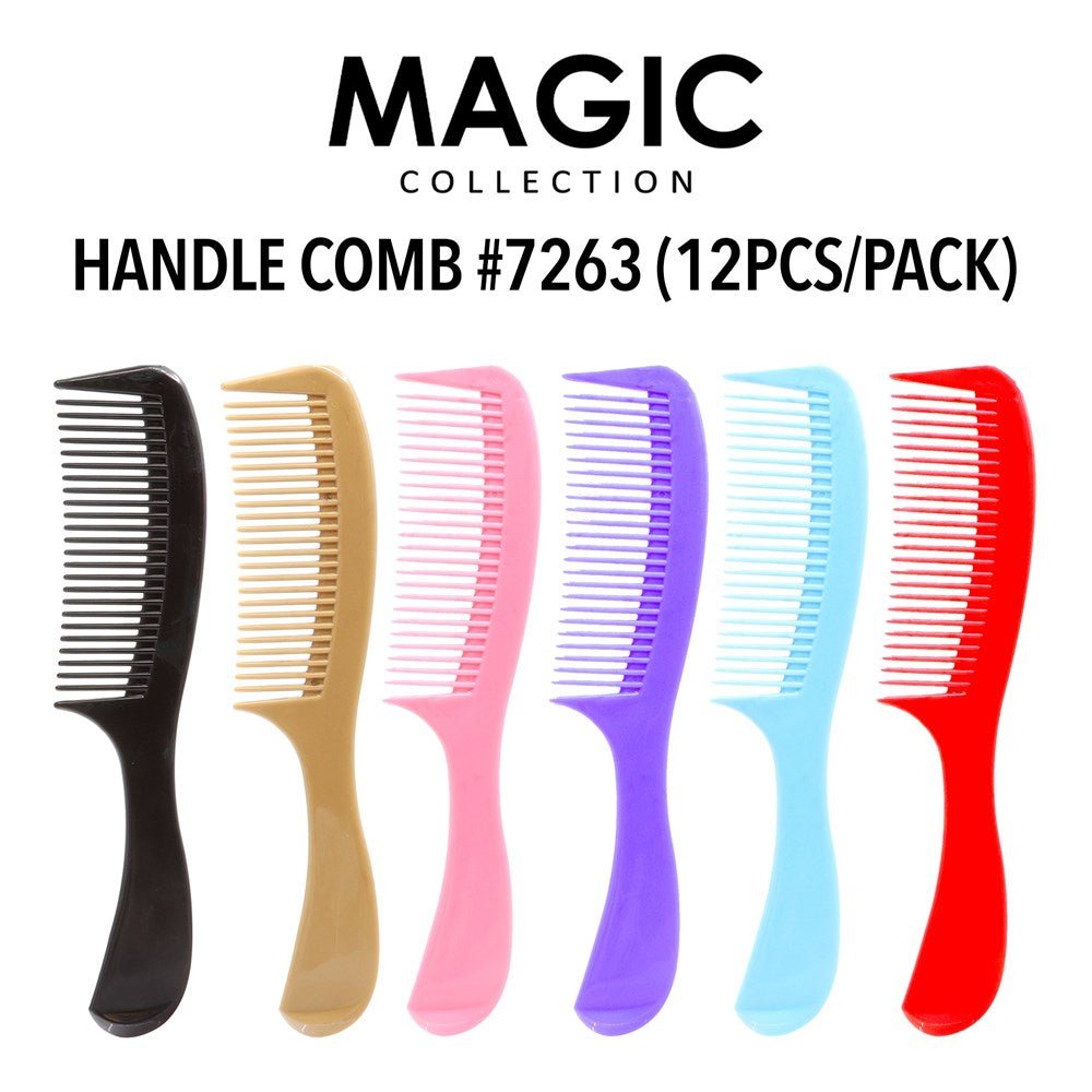 Magic Collection Handle Comb 12Pcs Bulk Pack - Braids and Wigs