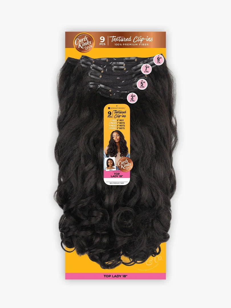 Sensationnel Curls Kinks & Co Synthetic Hair Clip - ins - Top Lady 18" - Braids and Wigs
