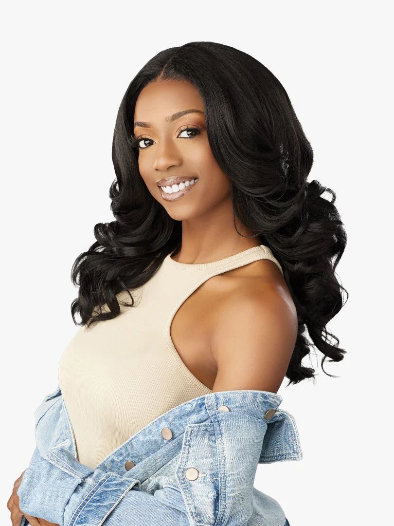 Sensationnel Curls Kinks N Co Glueless HD Lace Front Wig Kinky Edges Kinky Barrel Curl 20" - Braids and Wigs
