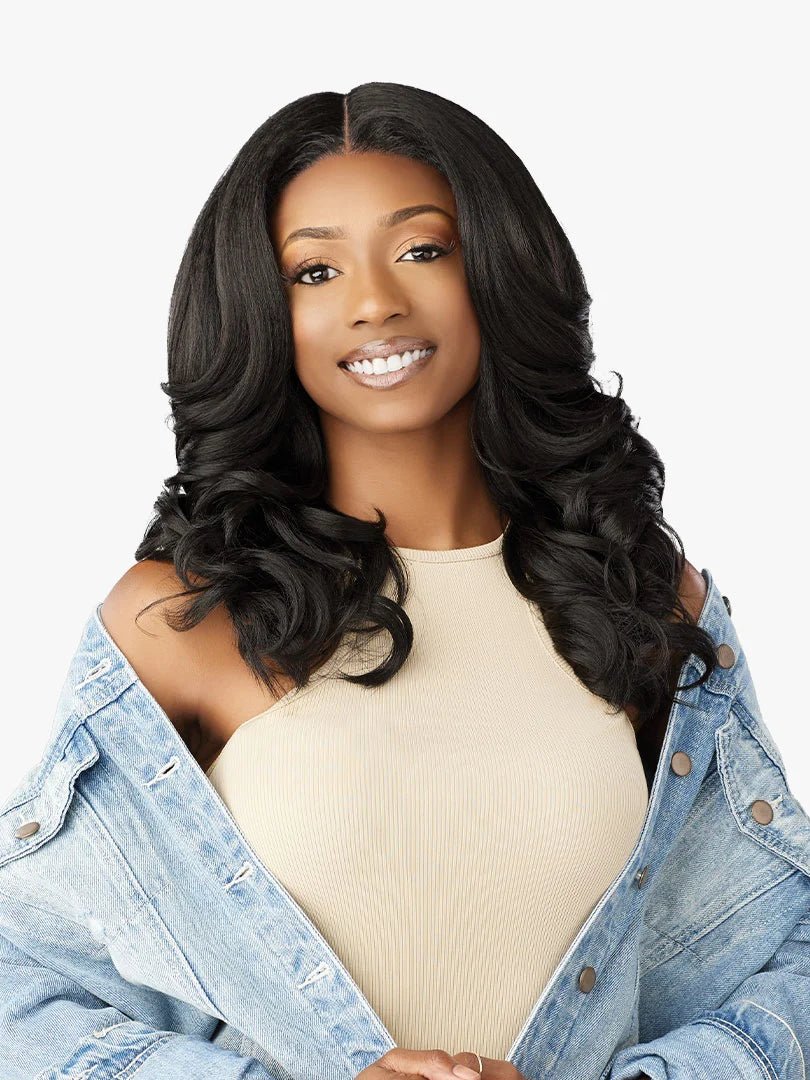 Sensationnel Curls Kinks N Co Glueless HD Lace Front Wig Kinky Edges Kinky Barrel Curl 20" - Braids and Wigs