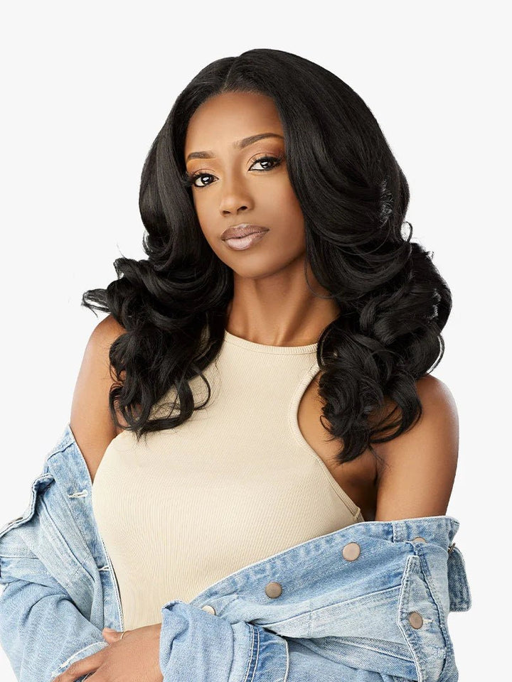 Sensationnel Curls Kinks N Co Glueless HD Lace Front Wig Kinky Edges Kinky Barrel Curl 20" - Braids and Wigs
