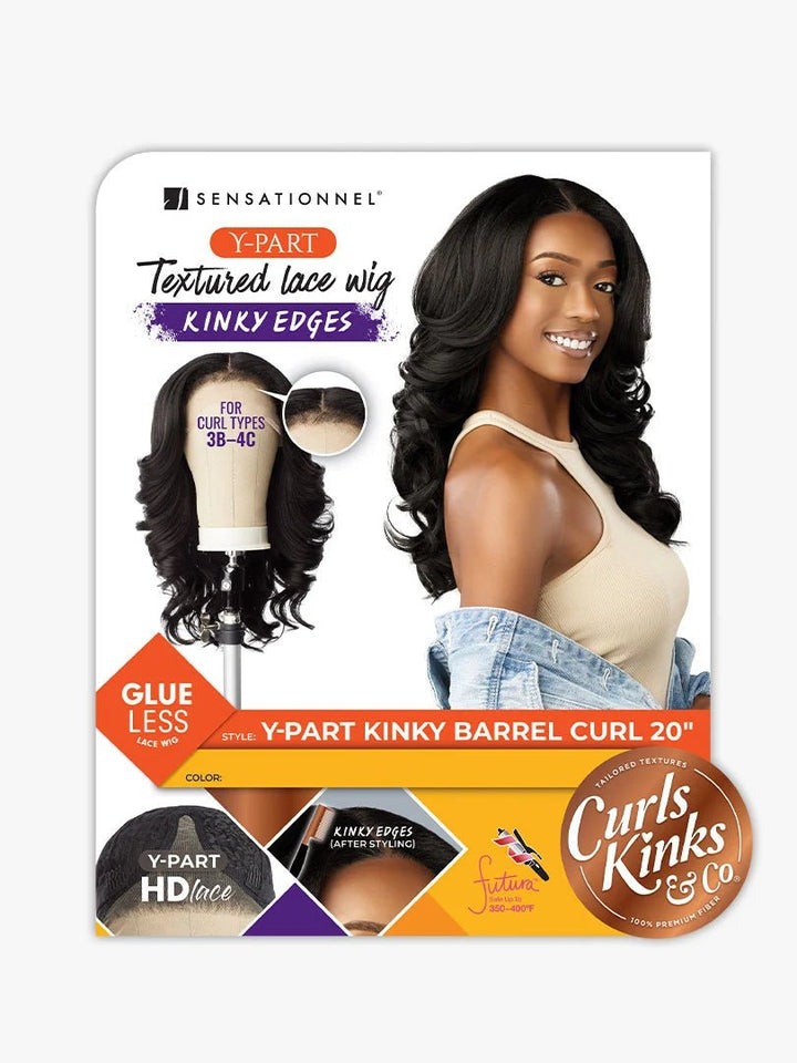 Sensationnel Curls Kinks N Co Glueless HD Lace Front Wig Kinky Edges Kinky Barrel Curl 20" - Braids and Wigs