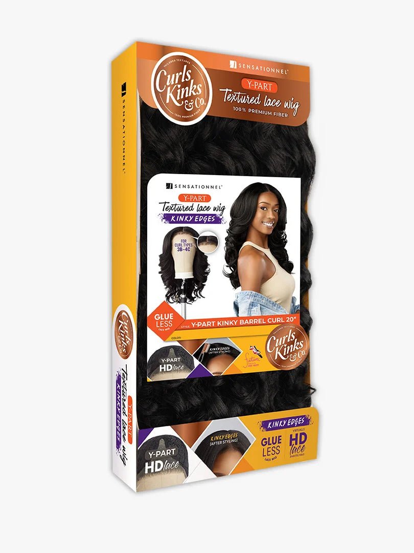 Sensationnel Curls Kinks N Co Glueless HD Lace Front Wig Kinky Edges Kinky Barrel Curl 20" - Braids and Wigs