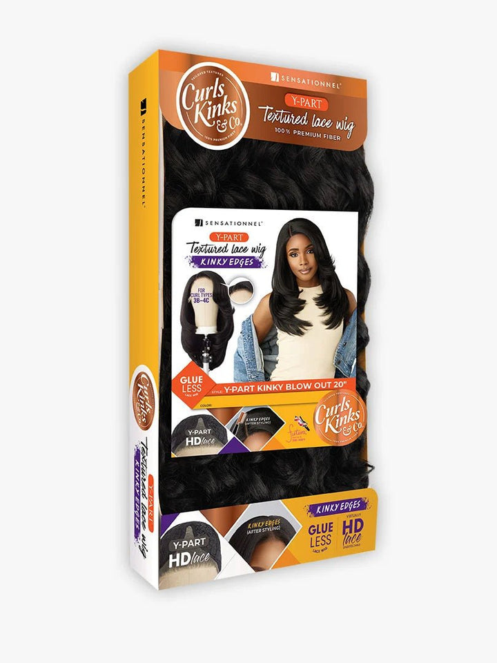 Sensationnel Curls Kinks & Co Textured Lace Wig - Y - part Kinky Blow Out 20" - Braids and Wigs