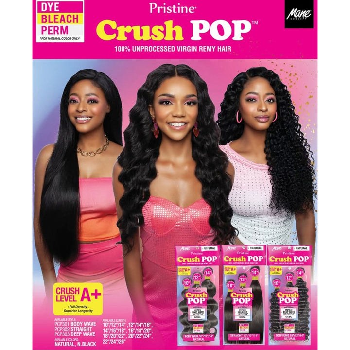 Mane Concept Pristine A+ Crush Pop 100% Unprocessed Hair Multi Pack - Deep Wave - Braids and Wigs