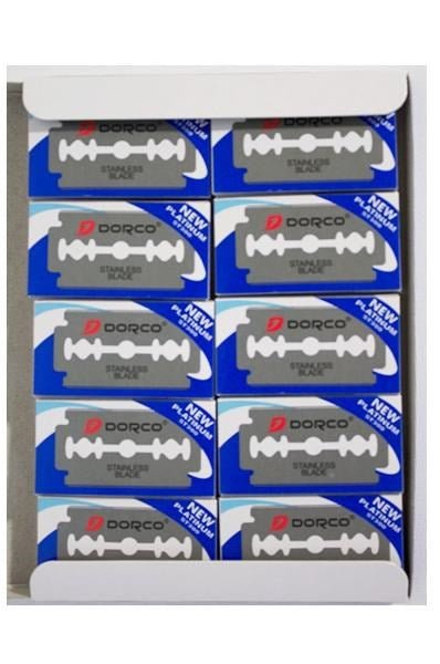 Dorco Platinum Stainless Steel Blades Blue St300 [10 Bladesx10Packs/Box] - Braids and Wigs