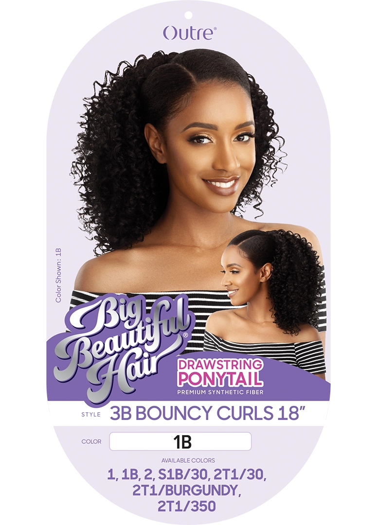 Outre Drawstring Ponytail Big Beautiful Hair 3B Bouncy Curls 18"