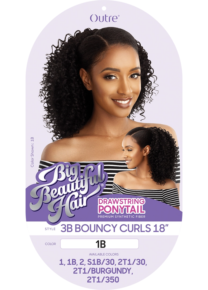 Outre Drawstring Ponytail Big Beautiful Hair 3B Bouncy Curls 18"