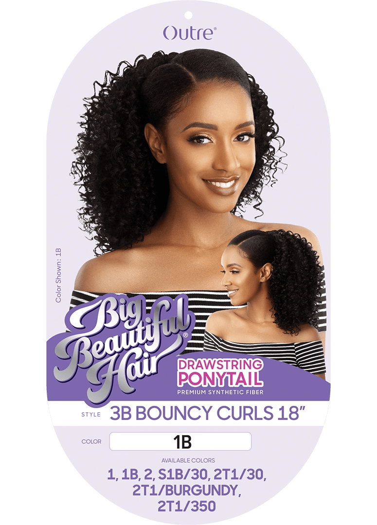 Outre Big Beautiful Hair Drawstring Ponytail - Bouncy Curls 18" - Braids and Wigs
