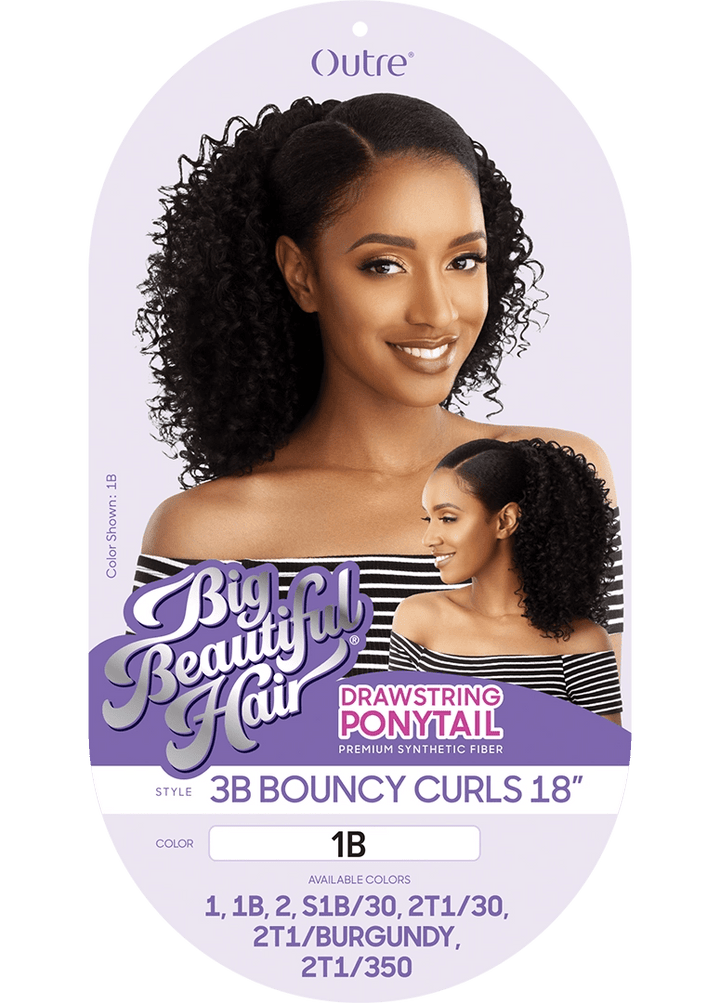 Outre Big Beautiful Hair Drawstring Ponytail - Bouncy Curls 18" - Braids and Wigs