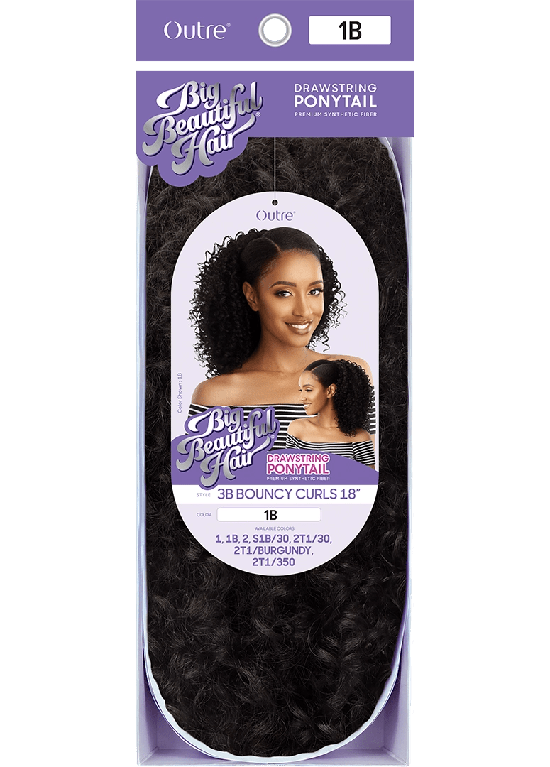 Outre Big Beautiful Hair Drawstring Ponytail - Bouncy Curls 18" - Braids and Wigs