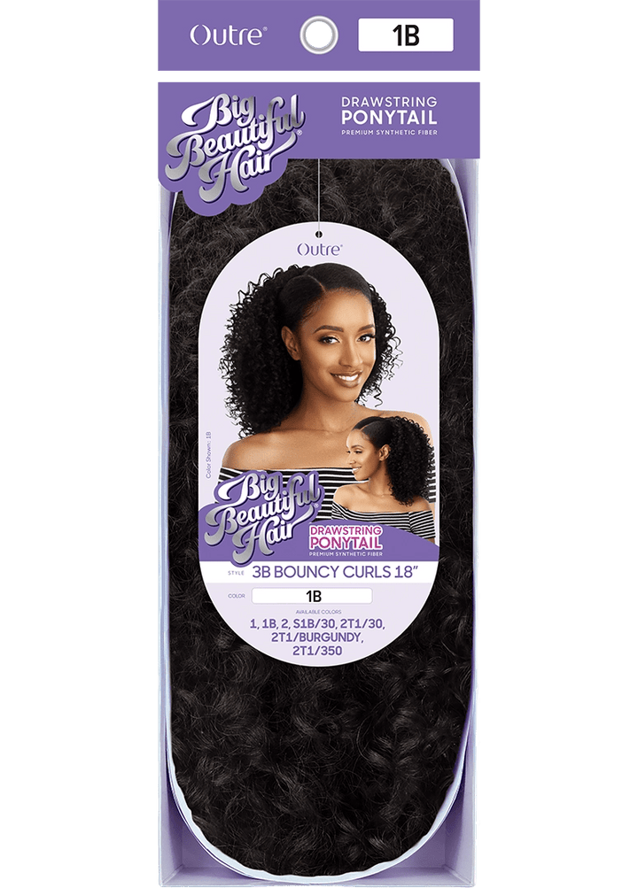Outre Big Beautiful Hair Drawstring Ponytail - Bouncy Curls 18" - Braids and Wigs