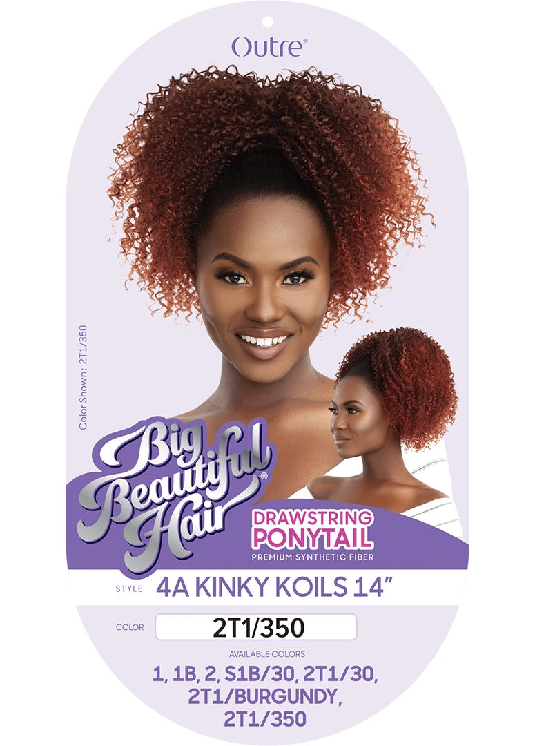 Outre Big Beautiful Hair Drawstring Ponytail 4A KINKY KOILS 14"