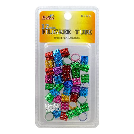Eden Blister (12Mm) Flligree Tube Assorted 53722 - Braids and Wigs