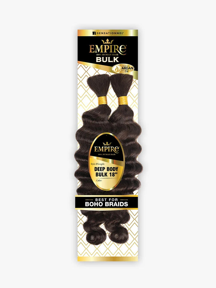 Sensationnel Human Hair Braids Empire Deep Body Bulk 18"